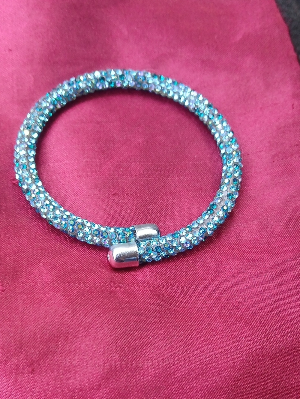 Sparkling Aqua Crystal Stretch Bracelet - Women Jewelry